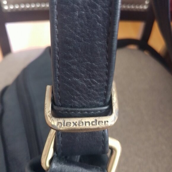 Derek Alexander Soft Black Leather Unisex Organizer Crossbody Bag - Picture 10 of 11